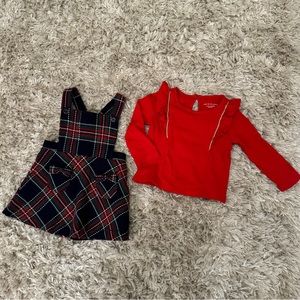Janie and Jack Plaid Jumper and Long Sleeve Top